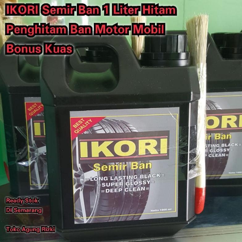 Murah Cairan Ikori Semir Ban 1 Liter Hitam Penghitam Ban Motor Mobil Bonus Kuas
