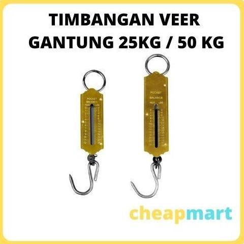 Allthebest Timbangan VEER Manual Ikan, Laundry Gantung Per Kuningan 25 / 50 KG