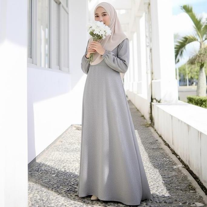 Gamis Muslimah Polos Simple | Dress panjang polos | Bahan Adem Jatuh Nyaman Dipakai Original