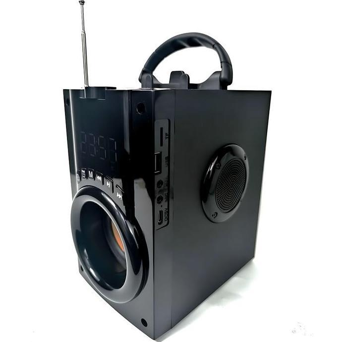 Speaker Bluetooth Super Bass FLECO A18 | Speaker Full Bass Jam Analog Untuk TV, Laptop, Komputer, HP