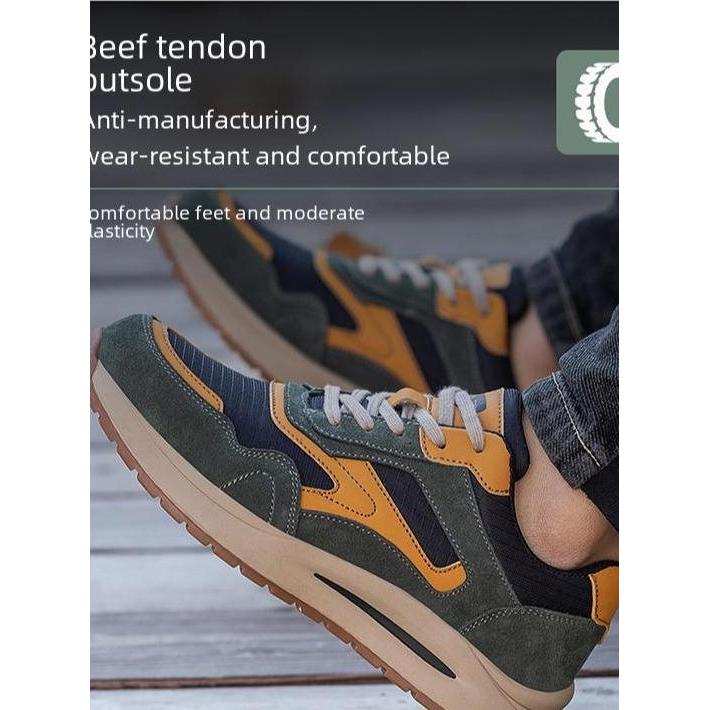 Amanaja- Sepatu Safety Import Pria Anti Paku Ujung Besi Sporty Safety Shoes