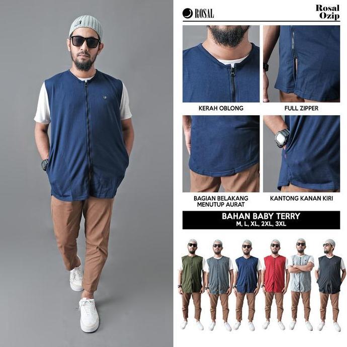 Rompi Sholat Rompi Solat Zipper Rosal Ozip Outer Sholat Rompi Pria rompi full zipper