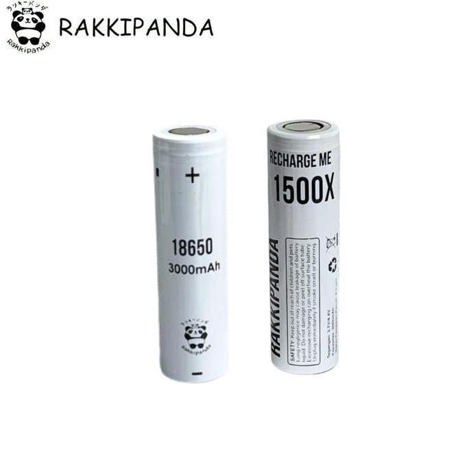 Lansungkirim- Rakkipanda Baterai Cas 18650 Flat Top 3000Mah