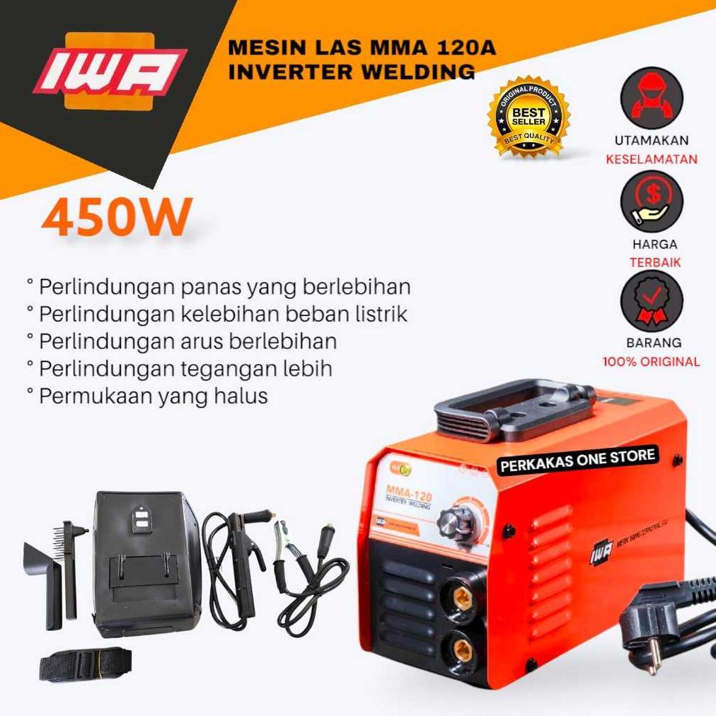Termurah - Mesin Las IWA Inverter MMA 120A 450 watt Mesin las listrik 450 watt Mesin trafo las