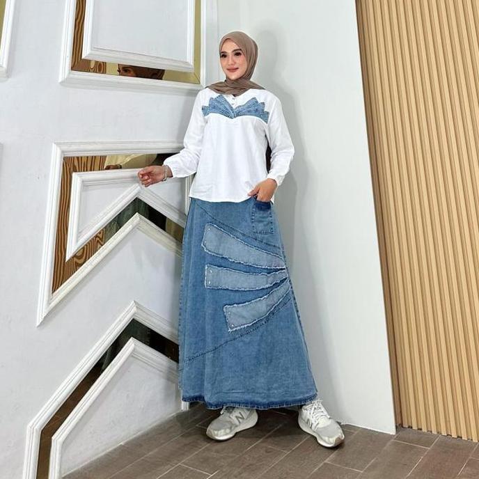Nessie One Set Jeans Fashion Muslim Wanita Kekinian