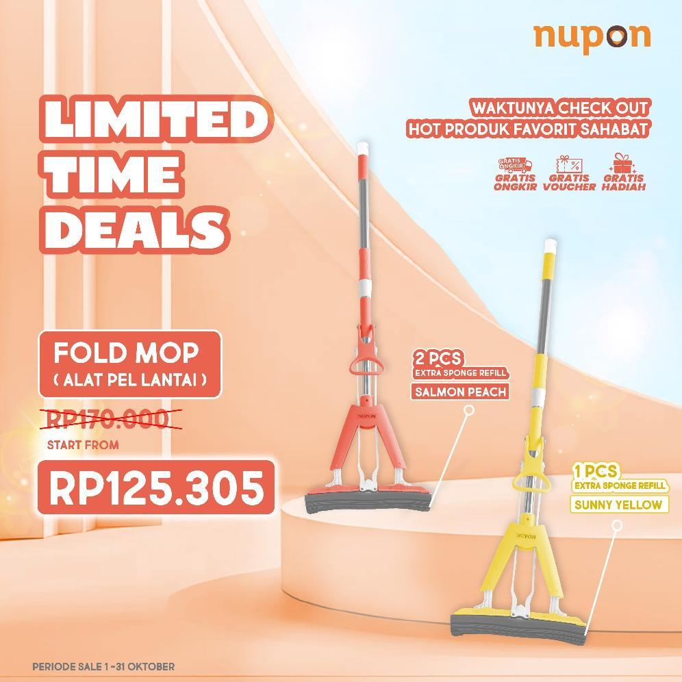[CUP] NUPON - Alat Pel Pembersih Lantai Fold Mop Stainless Anti Karat