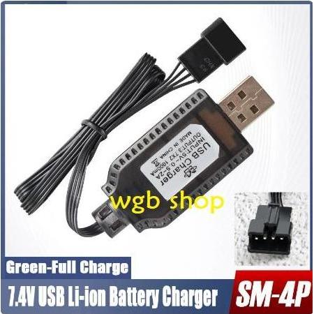 Lansungkirim- Kabel Usb Charger 4Pin 7,4V , Kabel Charger 7,4V Soket Hitam 4 Pin