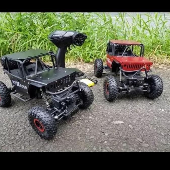 Lansungkirim- Rc Car Jeep Army Bahan Metal Alloy Besi 4Wd 2.4Ghz 4X4 Rc Diecast Jeep