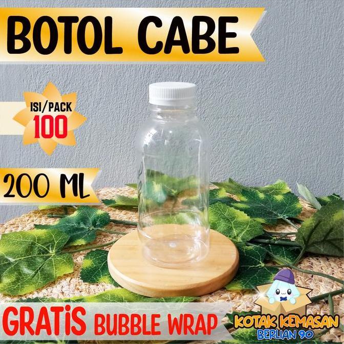 Orgnzr- Isi 100 Pcs Botol Cabe 200 Ml Botol Plastik 200 Ml