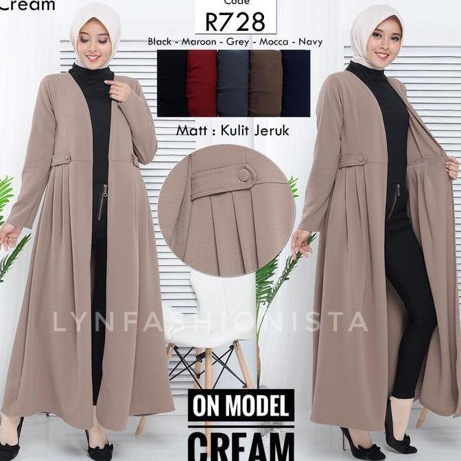 LONG CARDIGAN PANJANG OUTER WANITA MUSLIMAH JERUK TEBAL ADEM/VIKA terlaris