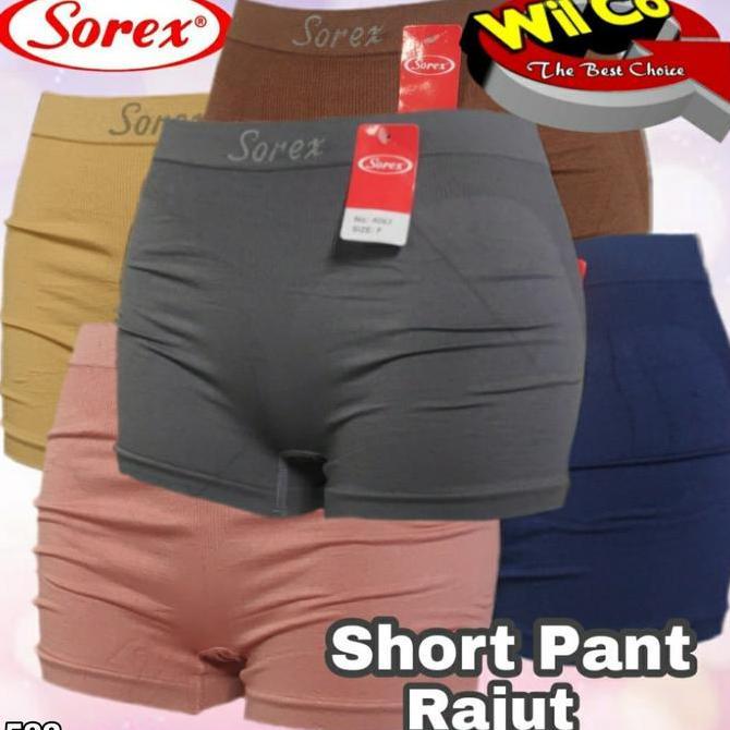 K522 (1-3 pcs) Sorex Celana Dalam Boxer Rajut Wanita Dewasa, Cd Boxer Wanita All size (bb 50 - 70 kg