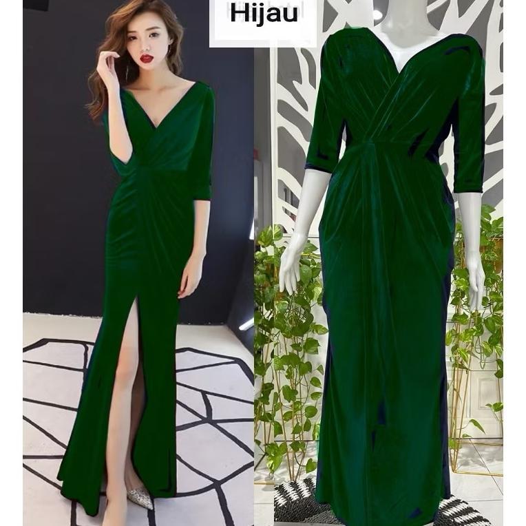 Long Dress Kezia bludru velvet DISKON