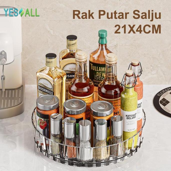 Foodcity- Yesall Rak Kosmetik Salju Kecil 21Cm Putar 360 Derajat Aesthetic - Tempat Make Up Aestheti