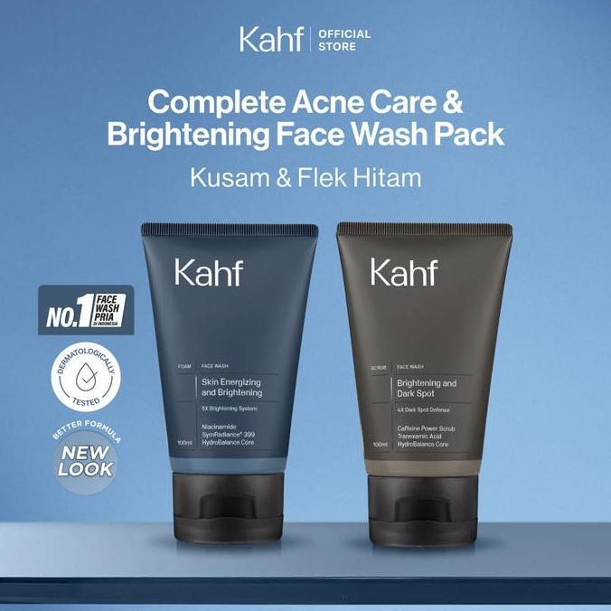 Kirimyaa- [Kahf Bundle 2In1 Paket Facial Wash] Complete Acne Care & Brightening Face Wash Pack 100 M