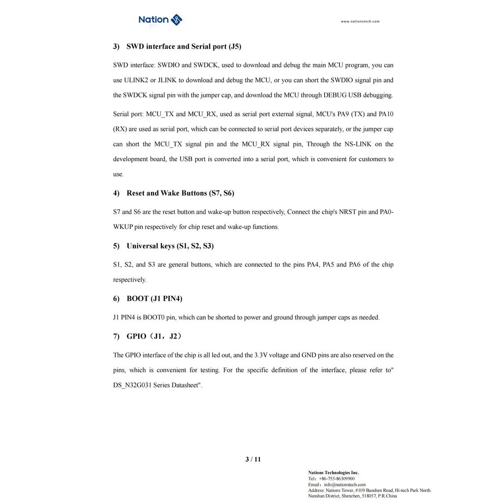 N32G031 Development Board N32G031K8Q7-STB Onboard NS-LINK Online Debugger
