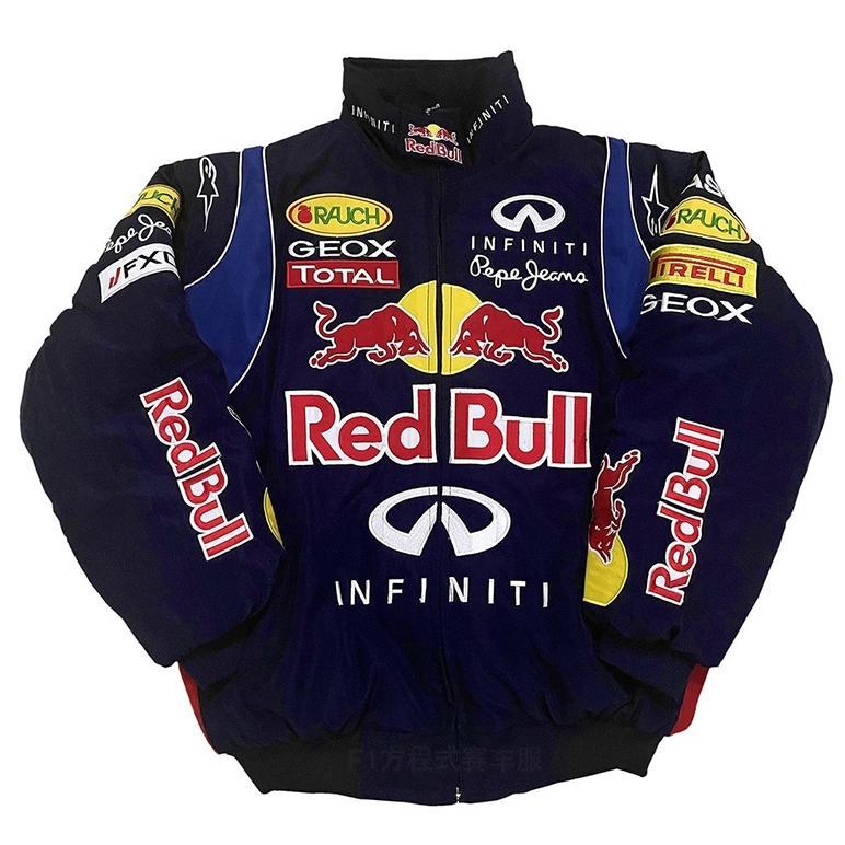 PROMO [Ready Stock]Jaket Racing Bordir Retro Sport Ferrari F1 Red Bull Unisex Varsity Baseball Bombe