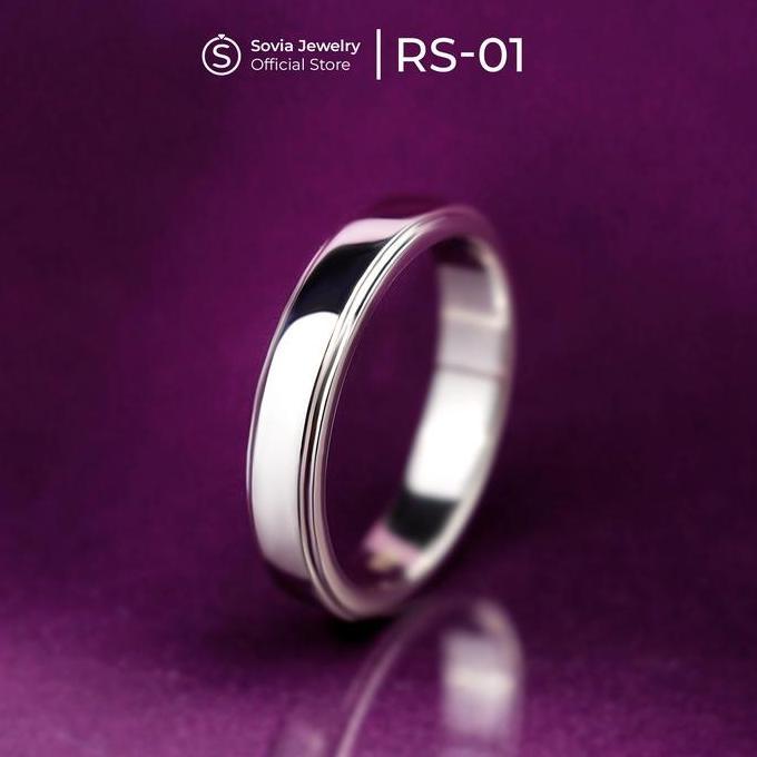 Sovia Jewelry - READY STOK Cincin Single Cowok Perak Silver RS-01