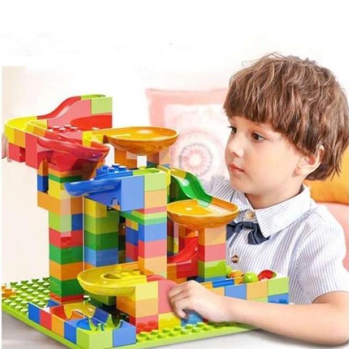 GIGITOY Balok Susun Mainan Anak 3-6 Tahun Meluncur Blok Bangunan Edukasi Kreatif & Pendidikan Mainan