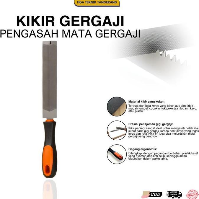 Powerz- Kikir Gergaji Flexible 6 Inch - Pengasah Mata Gergaji Tukang Logam Tajam Presisi Tahan Lama 