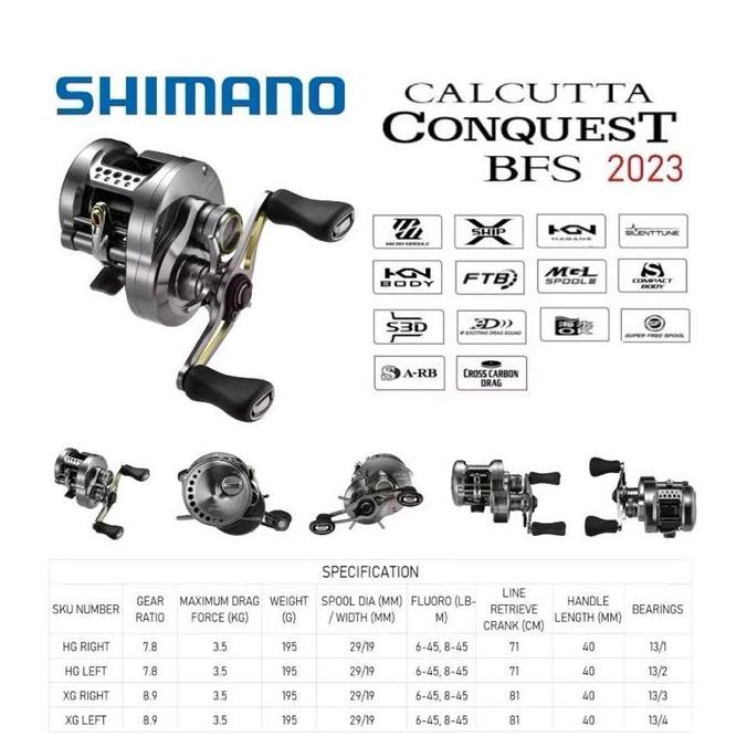 Reel Baitcasting Shimano Calcutta Conquest BFS 2023