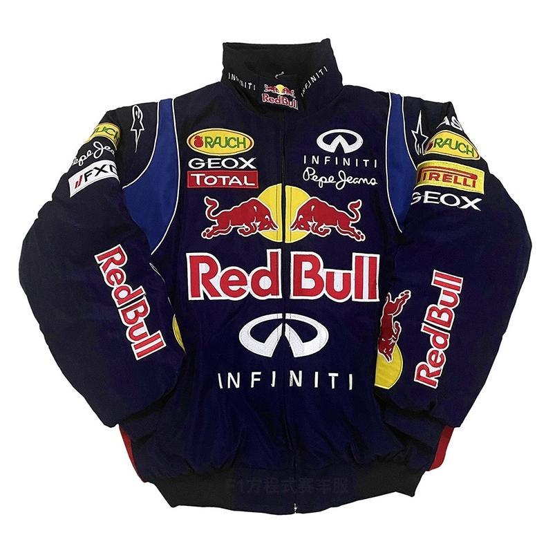 CUCI GUDANG [Ready Stock]Jaket Racing Bordir Retro Sport Ferrari F1 Red Bull Unisex Varsity Baseball