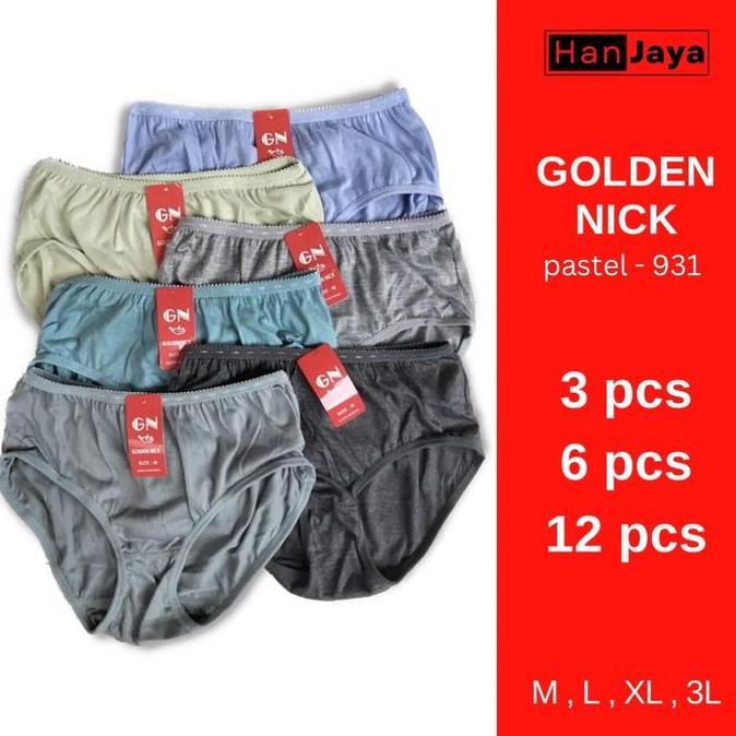 12pcs CD Golden Nick 931 | CELANA DALAM WANITA GOLDEN NICK CD GOLDEN NICK LUSINAN