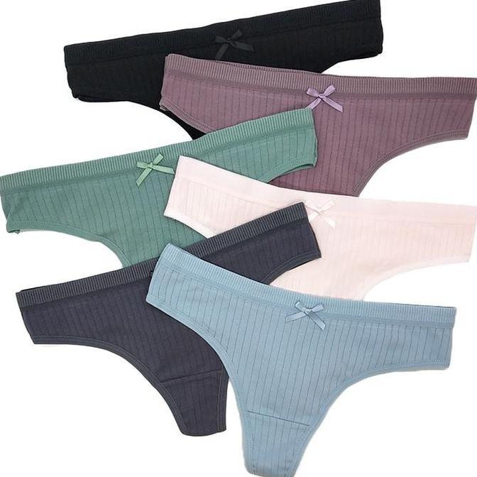 CELANA DALAM WANITA - CD Y THONG IMPORT PREMIUM 95% KATUN WARNA KALEM 87389 Nyaman Dewasa