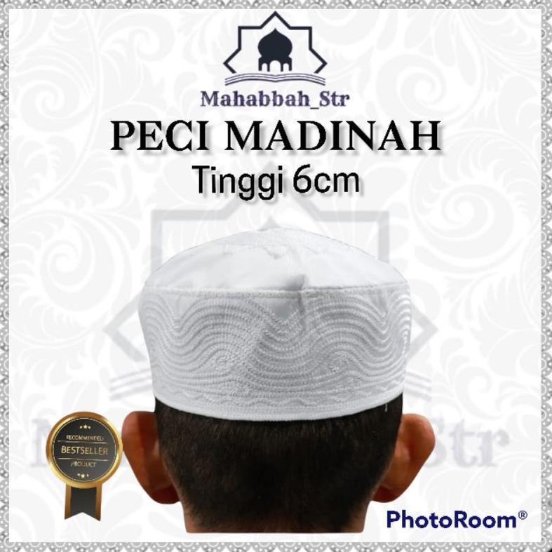 Recommended Peci Madinah Pendek Peci Haji Peci Putih Tinggi 6 Cm