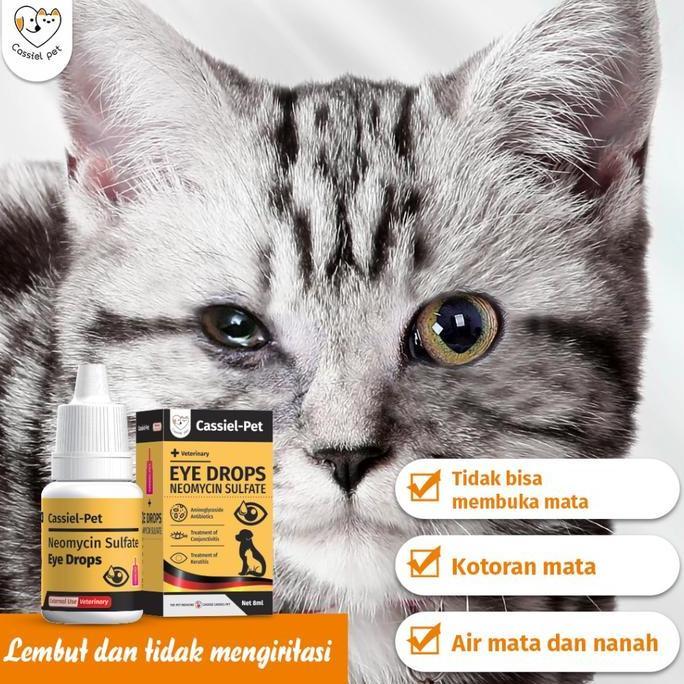 Cassiel Pet Obat Tetes Mata dan Cairan Pencuci Mata untuk Kucing dan Anjing, digunakan untuk belekan