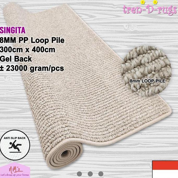 '' TREN-D-RUGS KARPET PERMADANI POLOS SALUR TEBAL JUMBO MINIMALIS 300X400 *