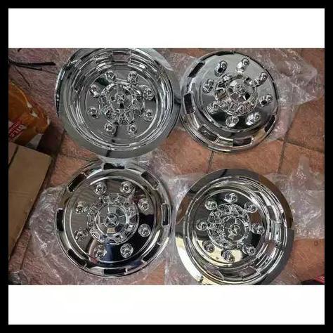 TERBARU COVER DOP VELG TRUK TRUCK CANTER RING 16 BAUT 8 DEPAN BELAKANG 4 PCS CHROME