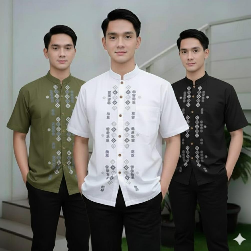 Diskon Baju Koko Dewasa Lengan Pendek Baju Koko Dewasa Motif Bordil Baju Koko Bigsize
