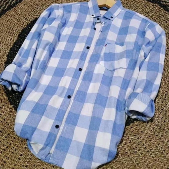 DISKON Kemeja Flanel Pria Wanita Distro Unisex Lengan Panjang Ukuran M L XL Casual Kain Lembut Motif