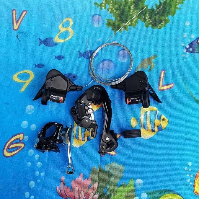 group set mini microshift 9 speed operan sepeda fd rd shifter DISKON