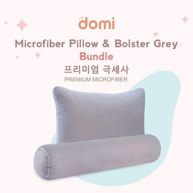 [Promo Bundling] Domi Bantal Microfiber Grey + Domi Guling Microfiber