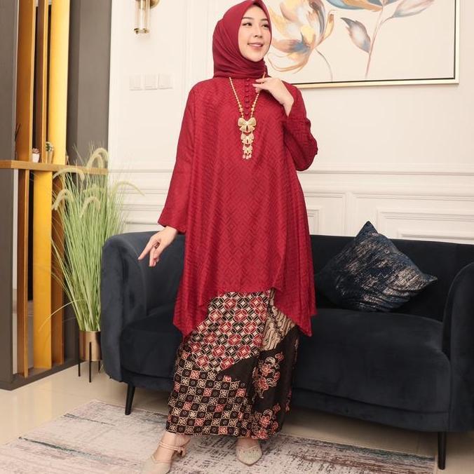 Set Batik Diana Gies - Baju Kondangan Wanita Muslim Semi Sutra Co