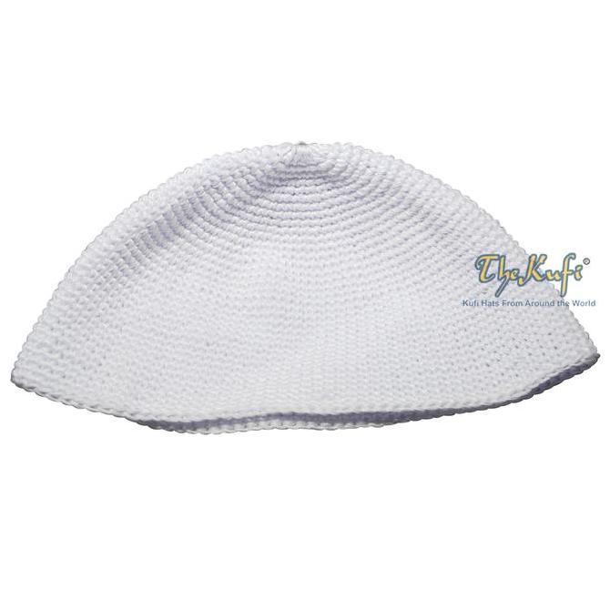 Bagusbanget- Kopiah Rajut Yaman Polos Putih Peci Rajut Tebal Pria Off White Thekufi