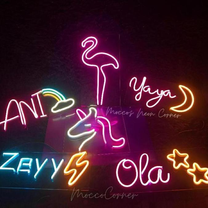 Allthebest- Lampu Neon Sign Custom / Lampu Neon Flex Custom Nama Tulisan / Lampu