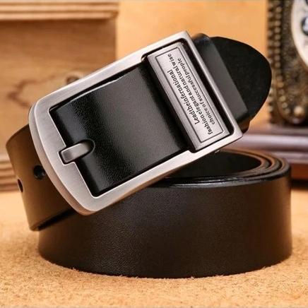 hemat termurah -  sabuk kulit asli 2 lapisan termurah ikat pinggang pria kulit kepala besi ban gespe