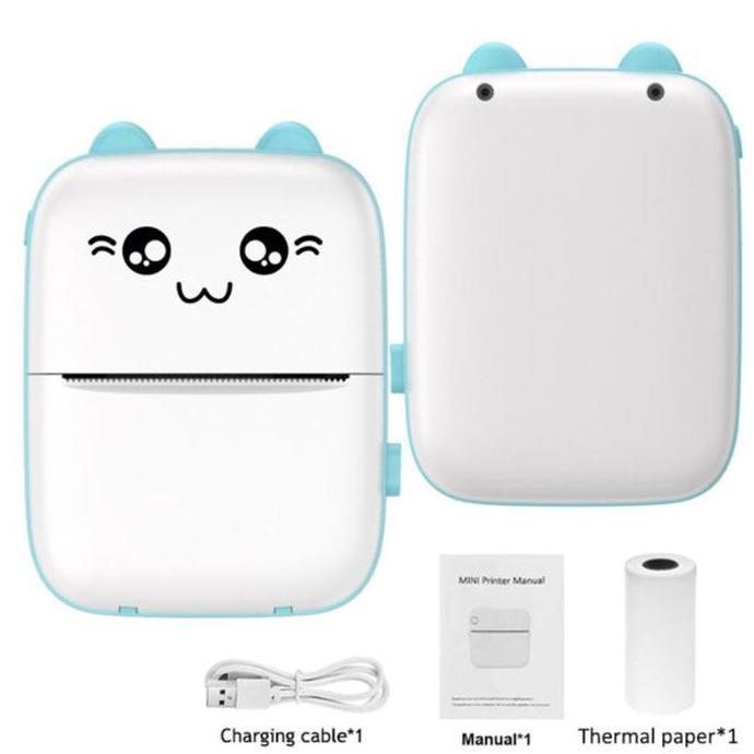 Mini Cute Thermal Printer Bluetooth Portable Printer Kasir Label Printer IQB