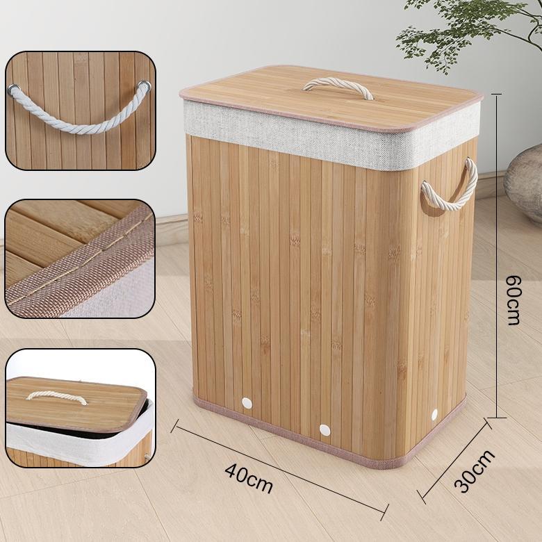 [ZR] Keranjang Baju Bulat Kotor Bambu Serbaguna Anyaman Keranjang Laundry Kawat Rotan Bamboo