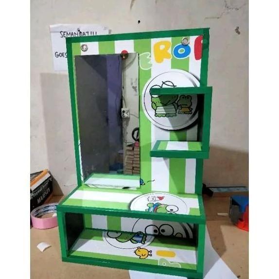 Rak kosmetik cermin rak minimalis dinding Putih