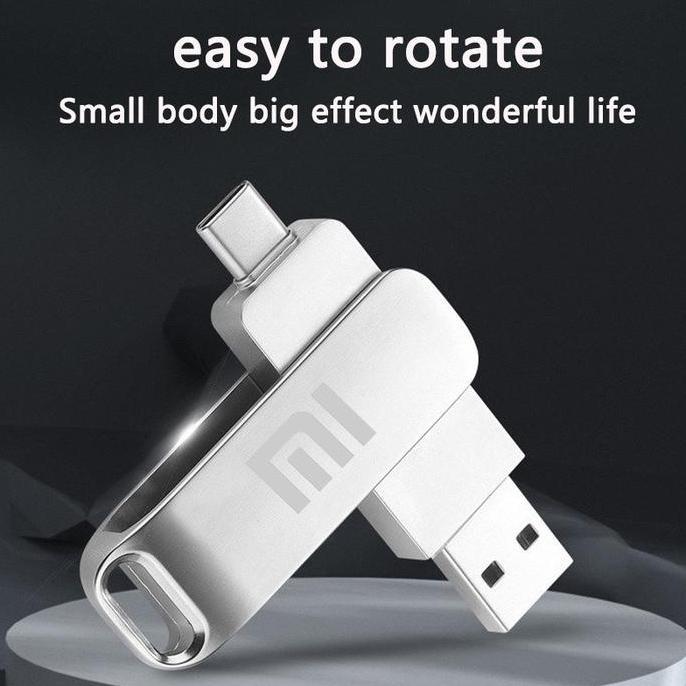 XIAOMI USB 3.0 U Disk Kapasitas Besar3 in 1 1TB 2TB USB TypeC Flash Drive Dapat Diputar Mi Memory Di