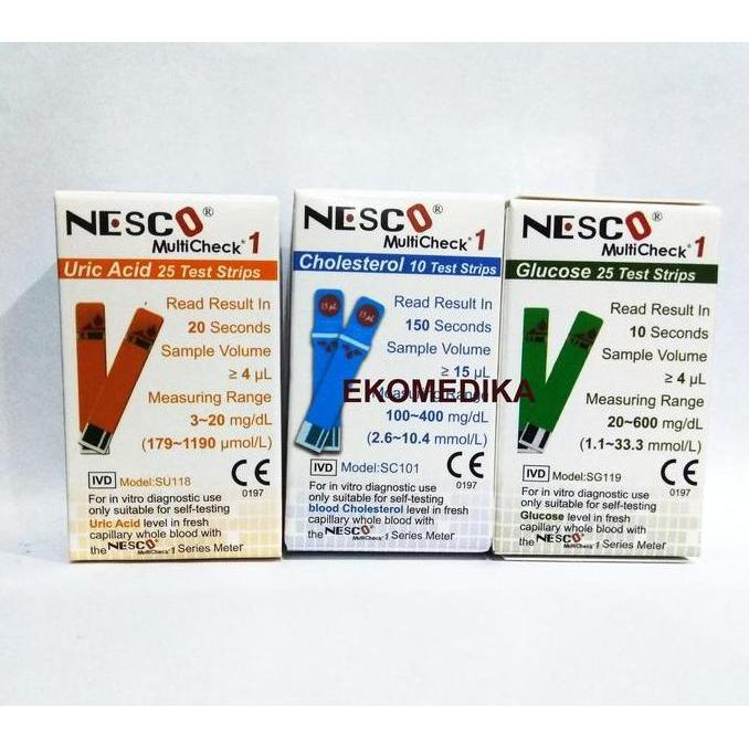 Medikit- Paket Refiil Strip Nesco Gcu Lengkap (Glucose,Cholesterol,Uric Acid)