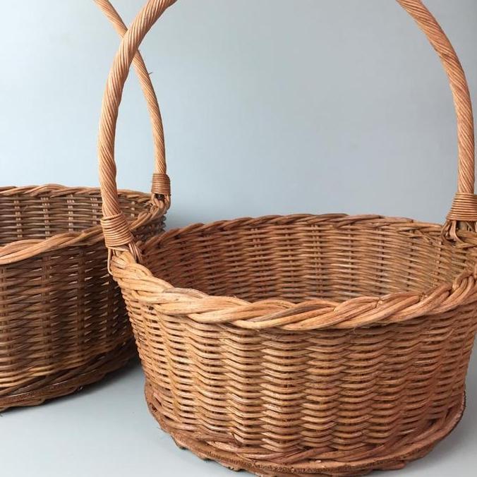 Keranjang Buah / Keranjang Parcel Rotan Besar & Kecil LS