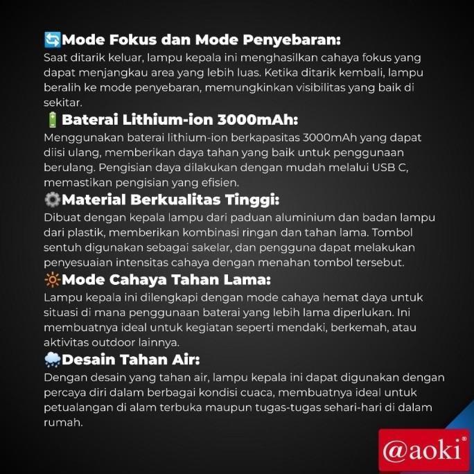 Lightfast- Senter Kepala Ak-3685Q / Ak-3686K Aoki