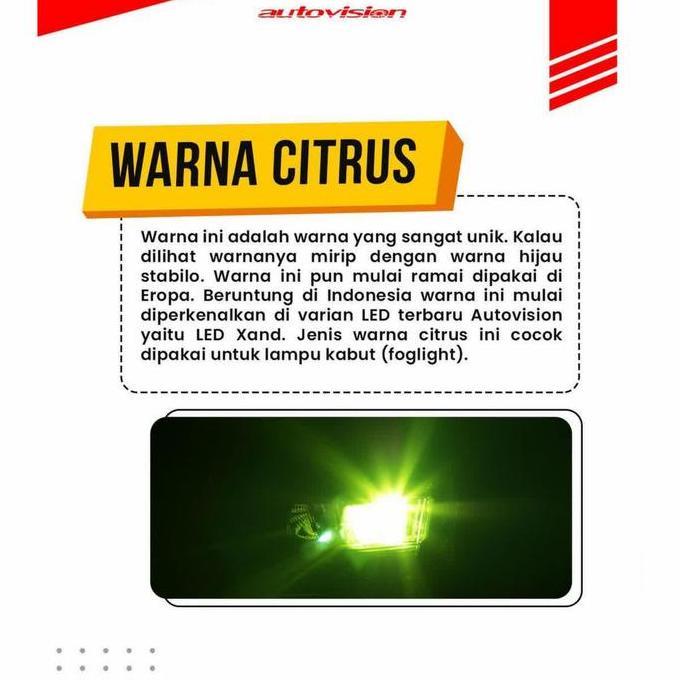 Lampu LED Autovision Xand H27 27 Watt Citrus Bohlam LED H27 Mobil Ready
