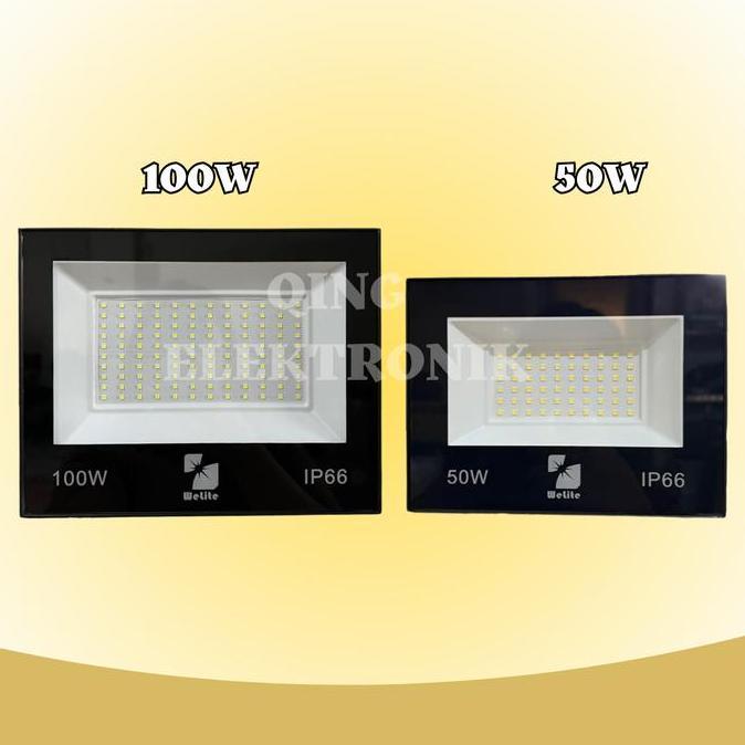 Lightfast- Led Flood Light Sorot Lampu Sorot Tembak Outdoor 50W 100W Floodlight Hitam Casing