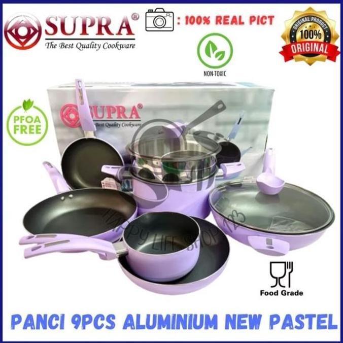 Panci SUPRA 9pcs NEW PASTEL /NEW Panci SUPRA 9pcs Pastel / Panci 9pcs Aluminium