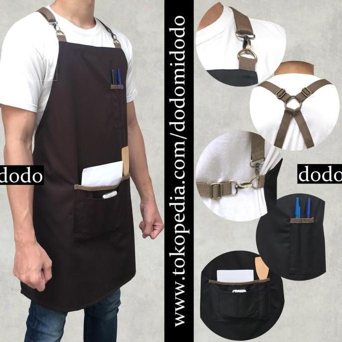 Apron Celemek Barista Cafe Barbershop - Apron Masak - Celemek